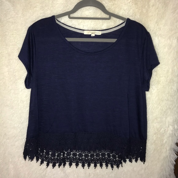 Rewind Tops - PERFECT CONDITION Rewind Women’s Navy Lace Top